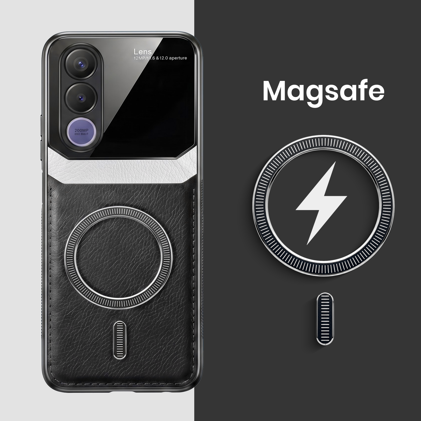 Vivo V70 FE 5G Premium Magsafe Magnetic Leather Lens Protective Case
