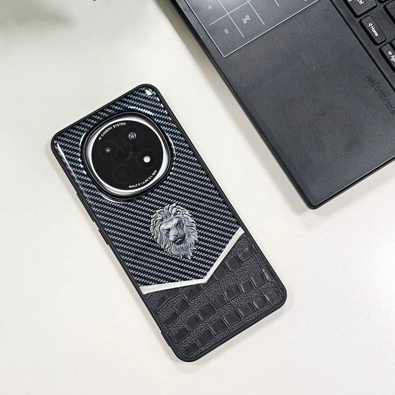 Oppo F29 Pro 5G Luxury Lion Pattern Leather And Liquid Silicone Case