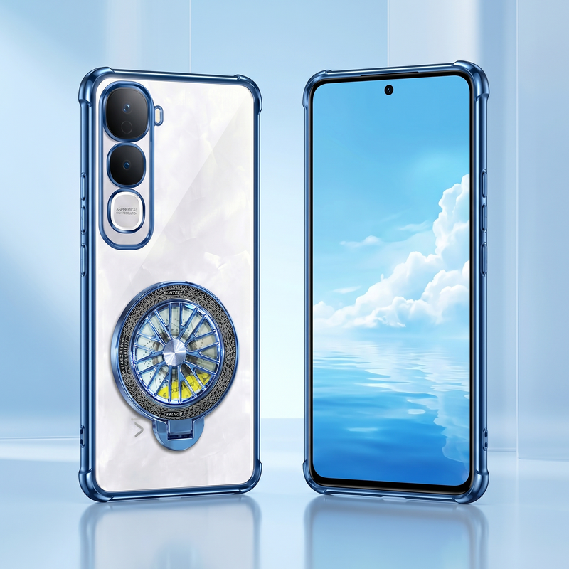 Vivo Y400 Pro 5G Premium Stress Buster Wheel Rotating Shockproof Airbags Case