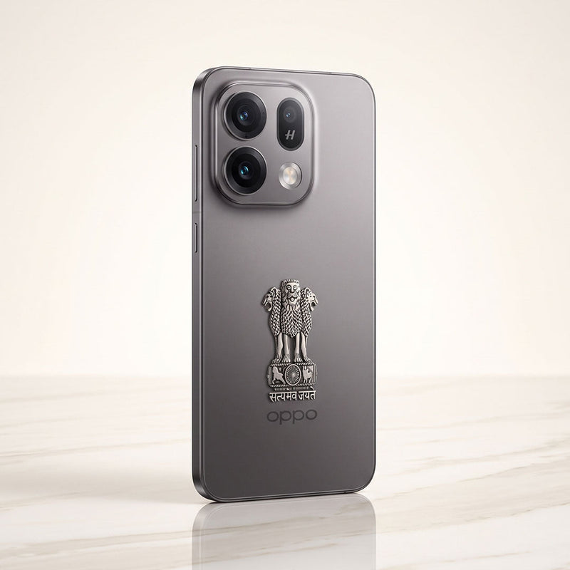 Oppo Find X9s 5G Compatible Satyamev Jayate 3D Metal Emblem Sticker