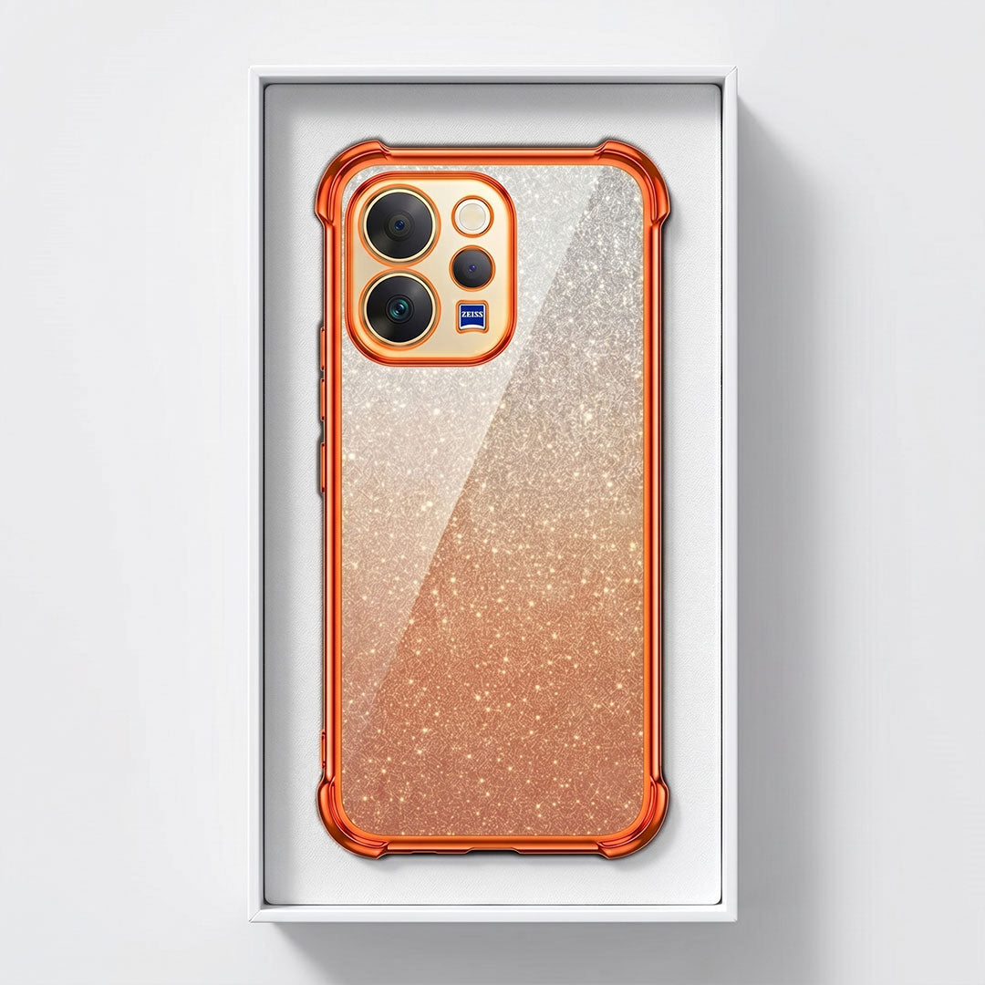 Vivo V70 5G Luxury Shockproof Shimmer Airbag Cosmic Orange Case