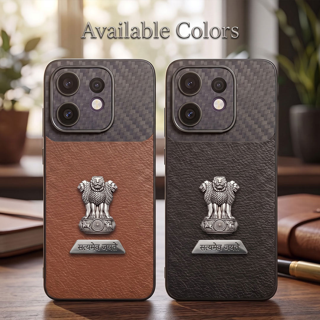Oppo Reno 16 5G Satyamev Jayate 2-in-1 Emblem Carbon Fiber Leather Phone Case