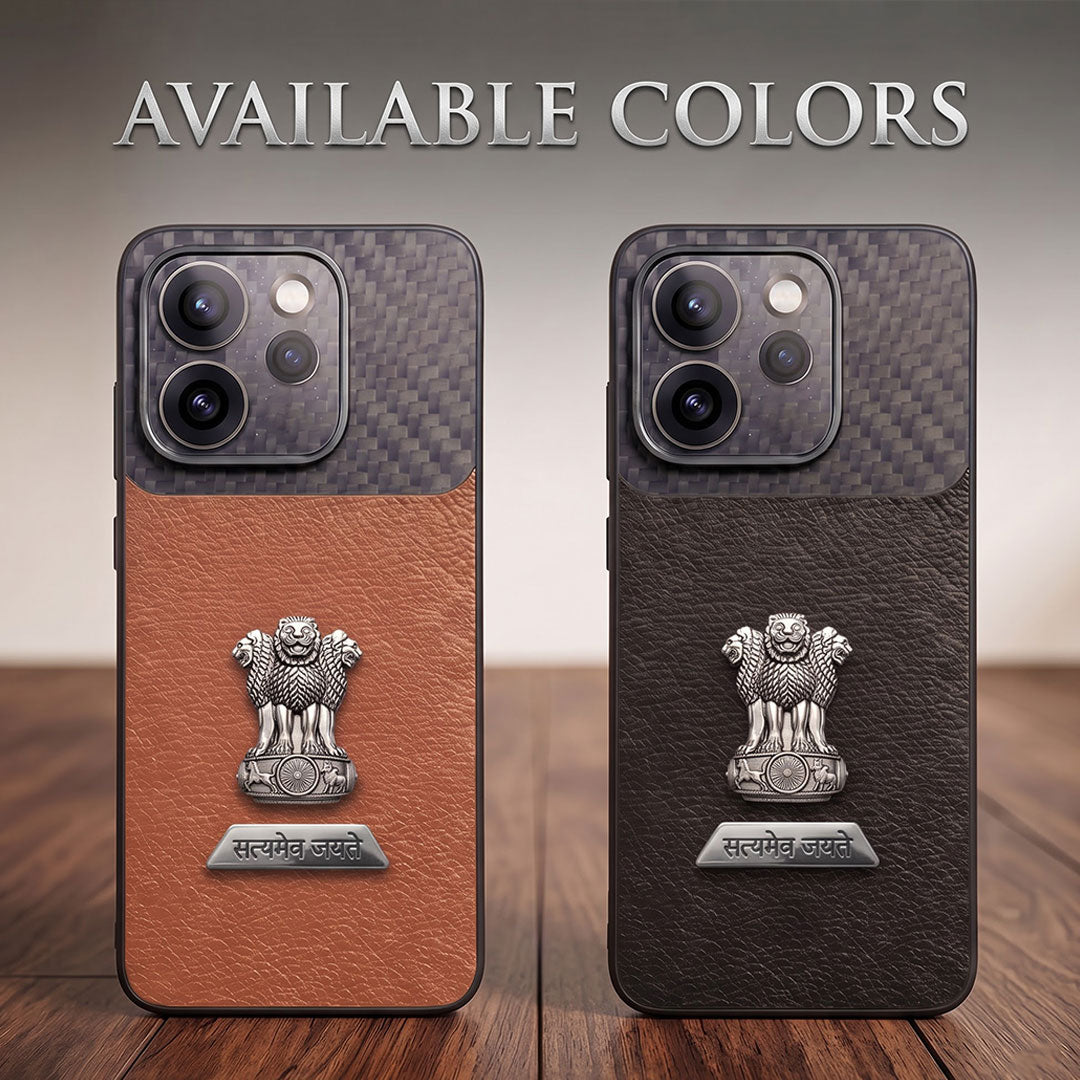 Oppo Reno 15 Pro Mini 5G Satyamev Jayate 2-in-1 Emblem Carbon Fiber Leather Phone Case