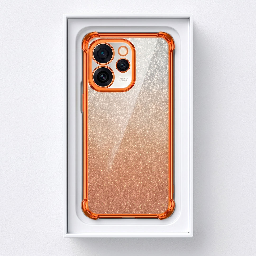 Oppo Reno 15 Pro Mini 5G Luxury Shockproof Shimmer Airbag Cosmic Orange Case