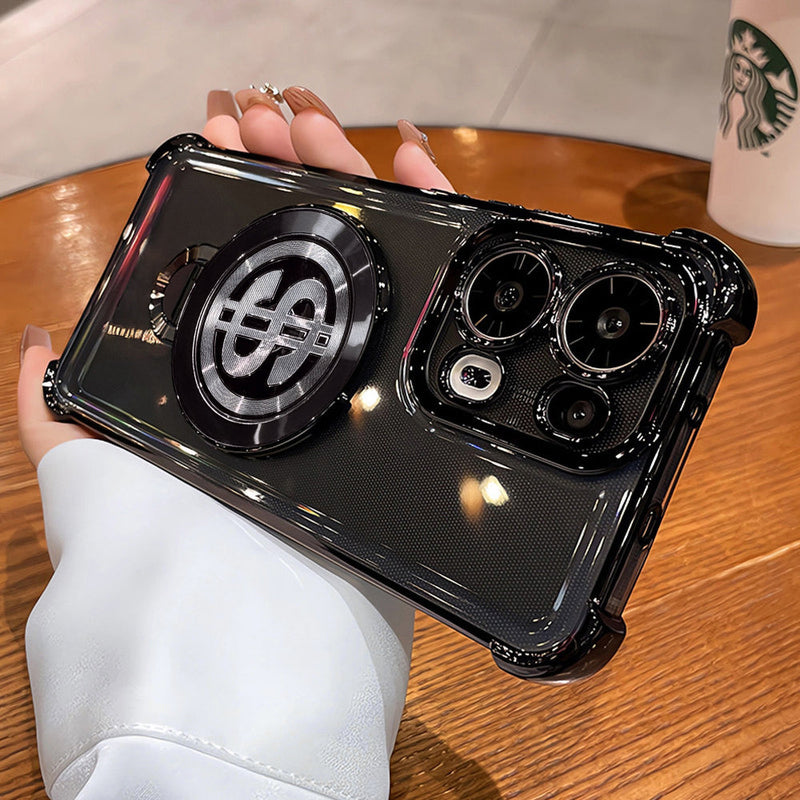 Oppo Reno 13 5G Four Corner Airbags 100% Original Astro Money Magnet Rotating Dollar Case