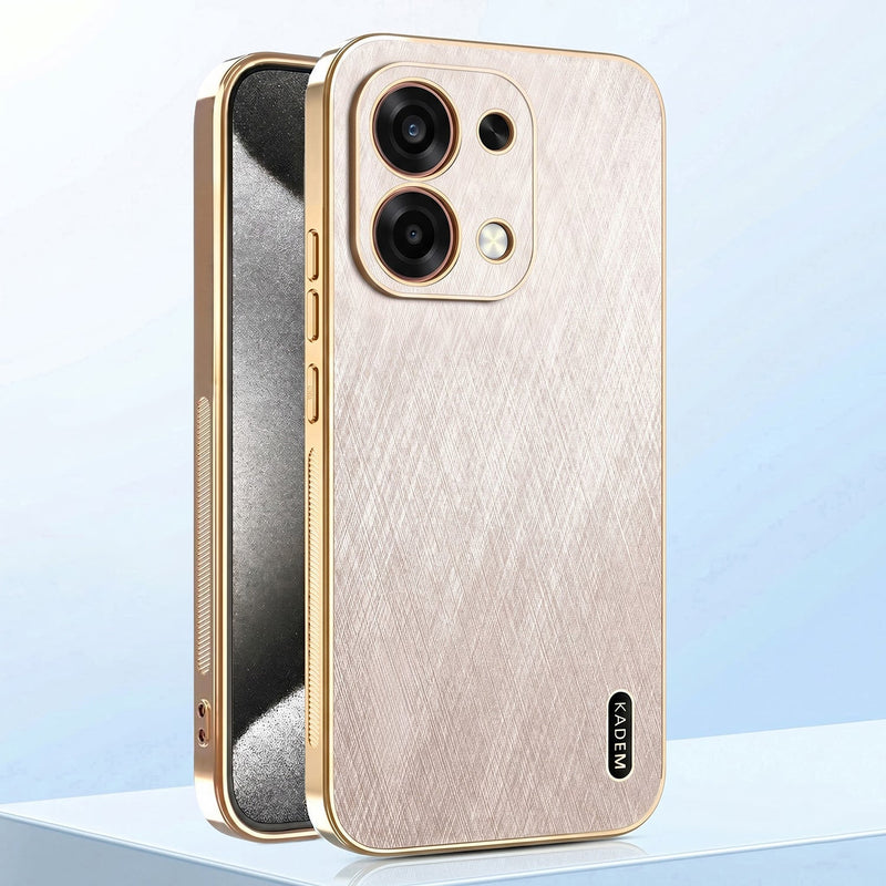 Oppo F31 5G Premium Electroplated Frame Gold Thread Pattern Soft Case