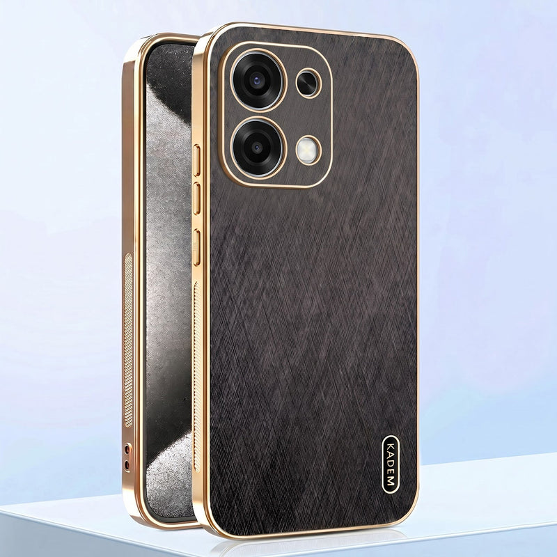 Oppo F31 5G Premium Electroplated Frame Gold Thread Pattern Soft Case