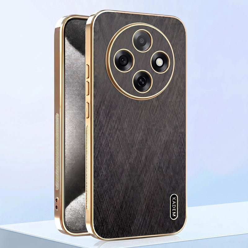 Oppo F31 Pro 5G Premium Electroplated Frame Gold Thread Pattern Soft Case