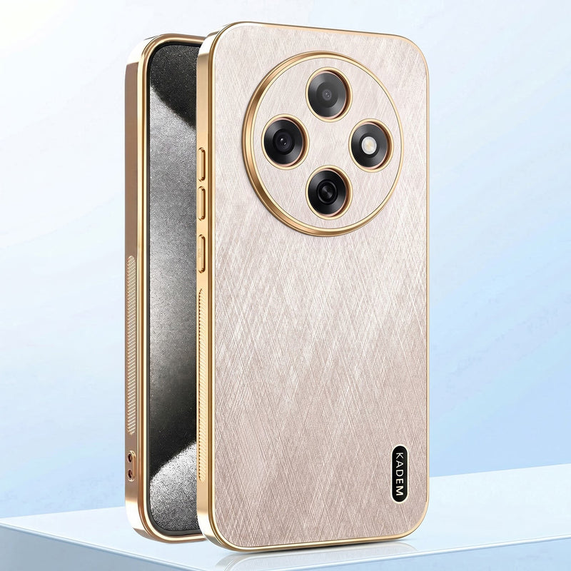 Oppo F31 Pro 5G Premium Electroplated Frame Gold Thread Pattern Soft Case