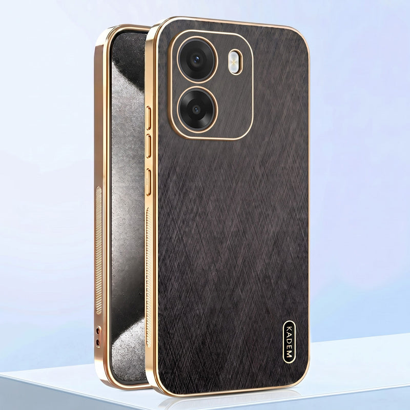 Oppo K14 5G Premium Electroplated Frame Gold Thread Pattern Soft Case