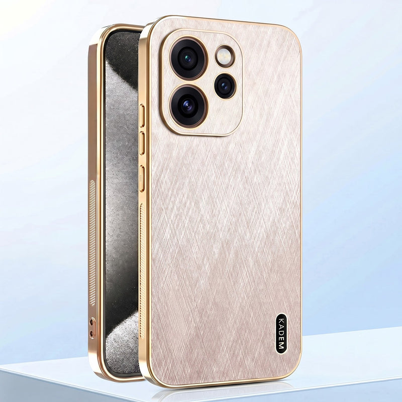 Oppo Reno 15 Pro Mini 5G Premium Electroplated Frame Gold Thread Pattern Soft Case