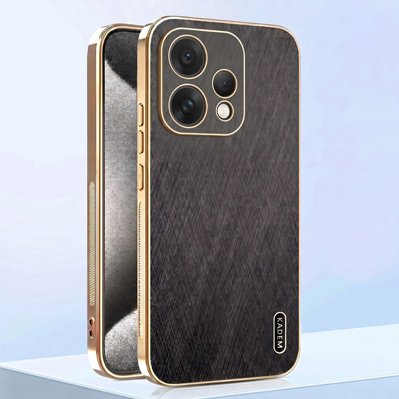 Oppo Reno 15 5G Premium Electroplated Frame Gold Thread Pattern Soft Case