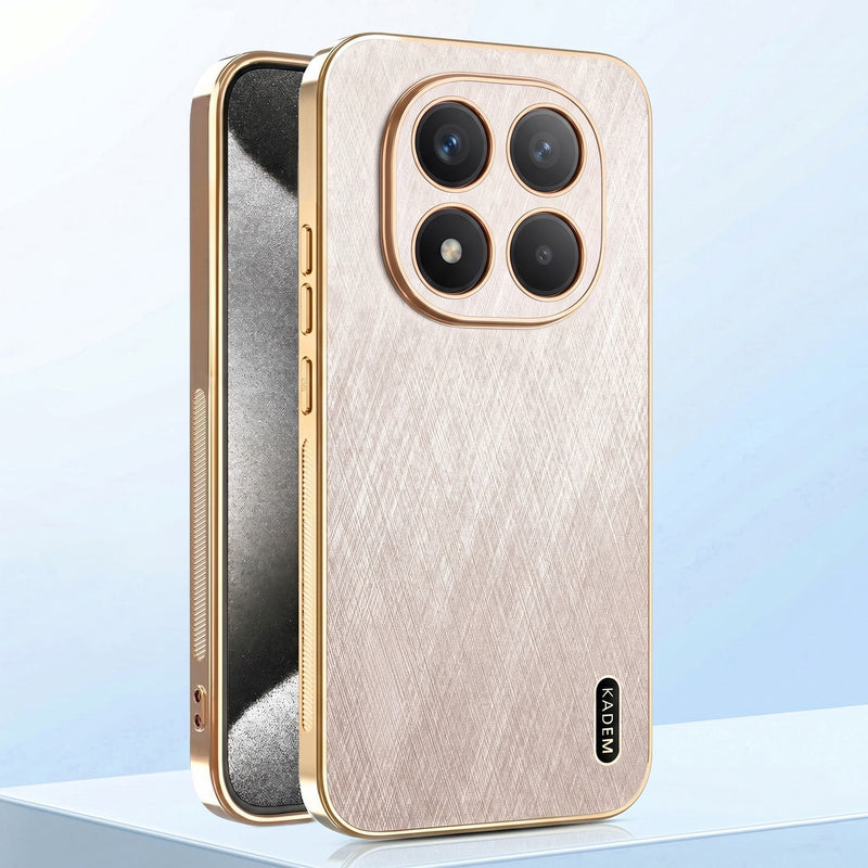 Redmi Note 15 Pro+ 5G Premium Electroplated Frame Gold Thread Pattern Soft Case