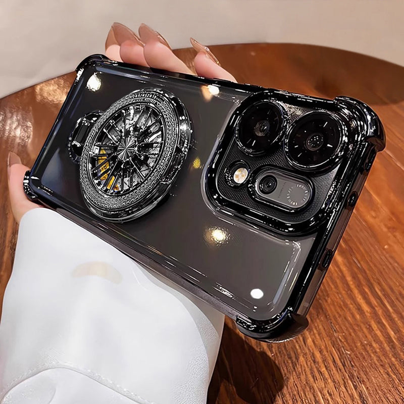 Oppo Reno14 5G Premium Stress Buster Wheel Rotating Shockproof Airbags Case(Buy 1 Get 1 Surprise Cover)