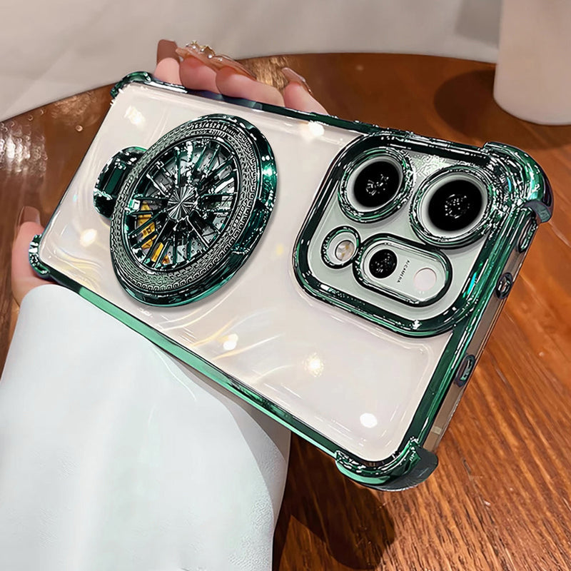 Oppo Reno14 5G Premium Stress Buster Wheel Rotating Shockproof Airbags Case(Buy 1 Get 1 Surprise Cover)