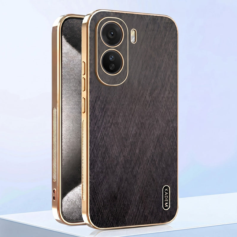 Vivo T5 Pro 5G Premium Electroplated Frame Gold Thread Pattern Soft Case