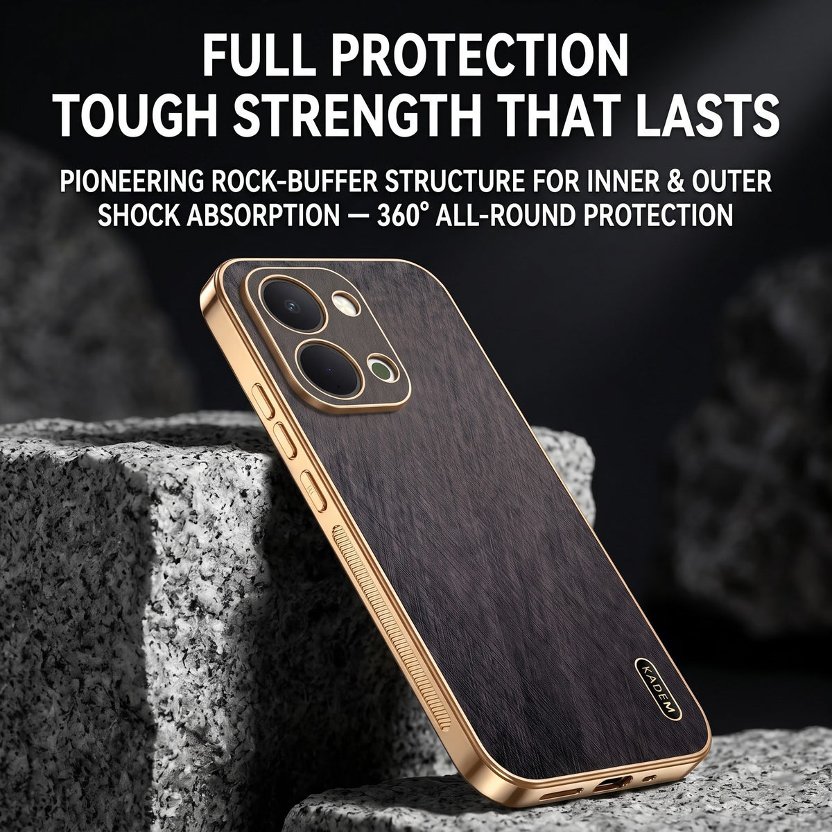 Vivo T5X 5G Premium Electroplated Frame Gold Thread Pattern Soft Case