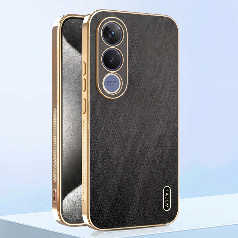 Vivo V70 FE 5G Premium Electroplated Frame Gold Thread Pattern Soft Case