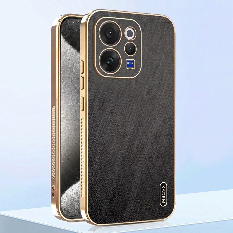 Vivo V70 5G Premium Electroplated Frame Gold Thread Pattern Soft Case