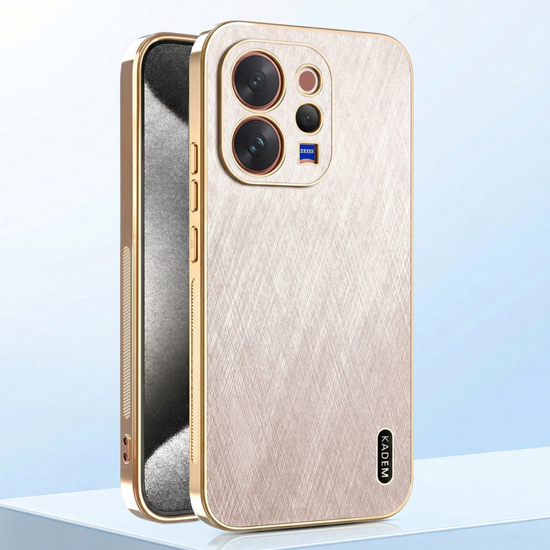 Vivo V70 5G Premium Electroplated Frame Gold Thread Pattern Soft Case
