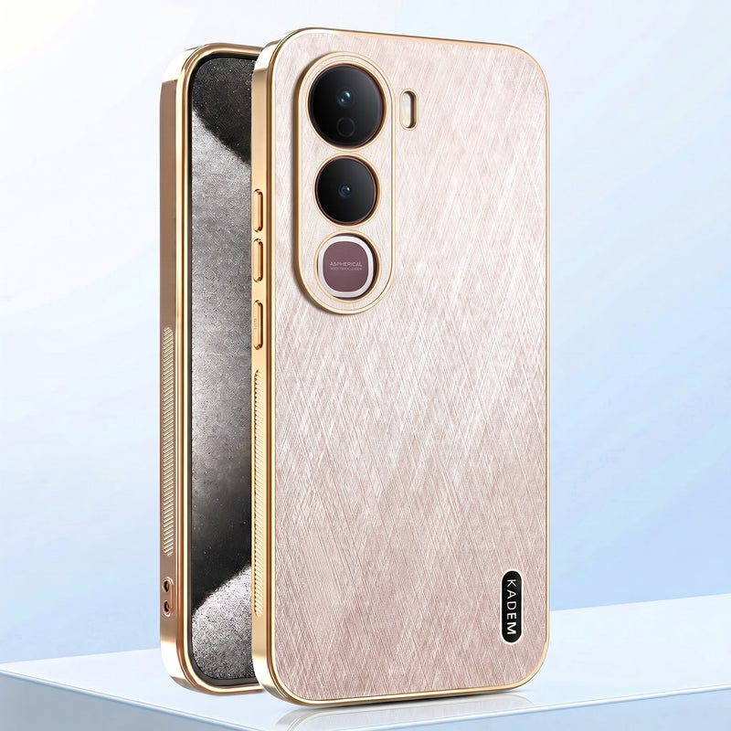 Vivo Y400 Pro 5G Premium Electroplated Frame Gold Thread Pattern Soft Case
