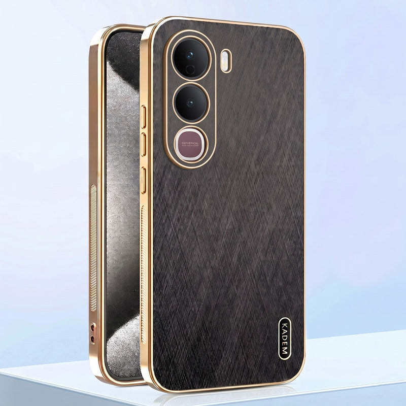 Vivo Y400 Pro 5G Premium Electroplated Frame Gold Thread Pattern Soft Case