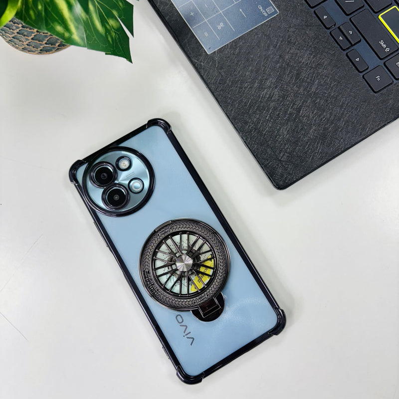 Vivo Y58 5G Premium Stress Buster Wheel Rotating Shockproof Airbags Case