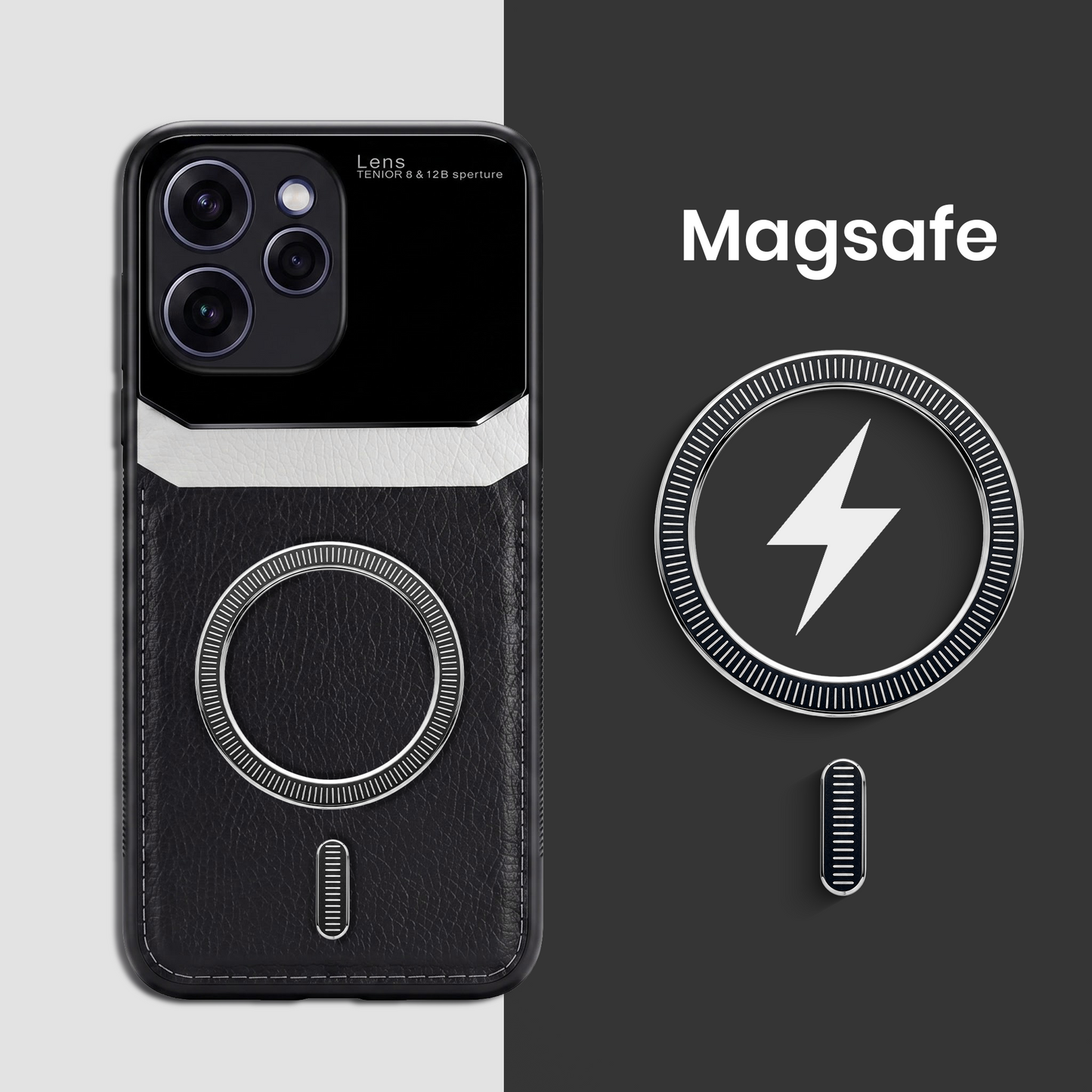 Oppo Reno 15 Pro Mini 5G Premium Magsafe Magnetic Leather Lens Protective Case