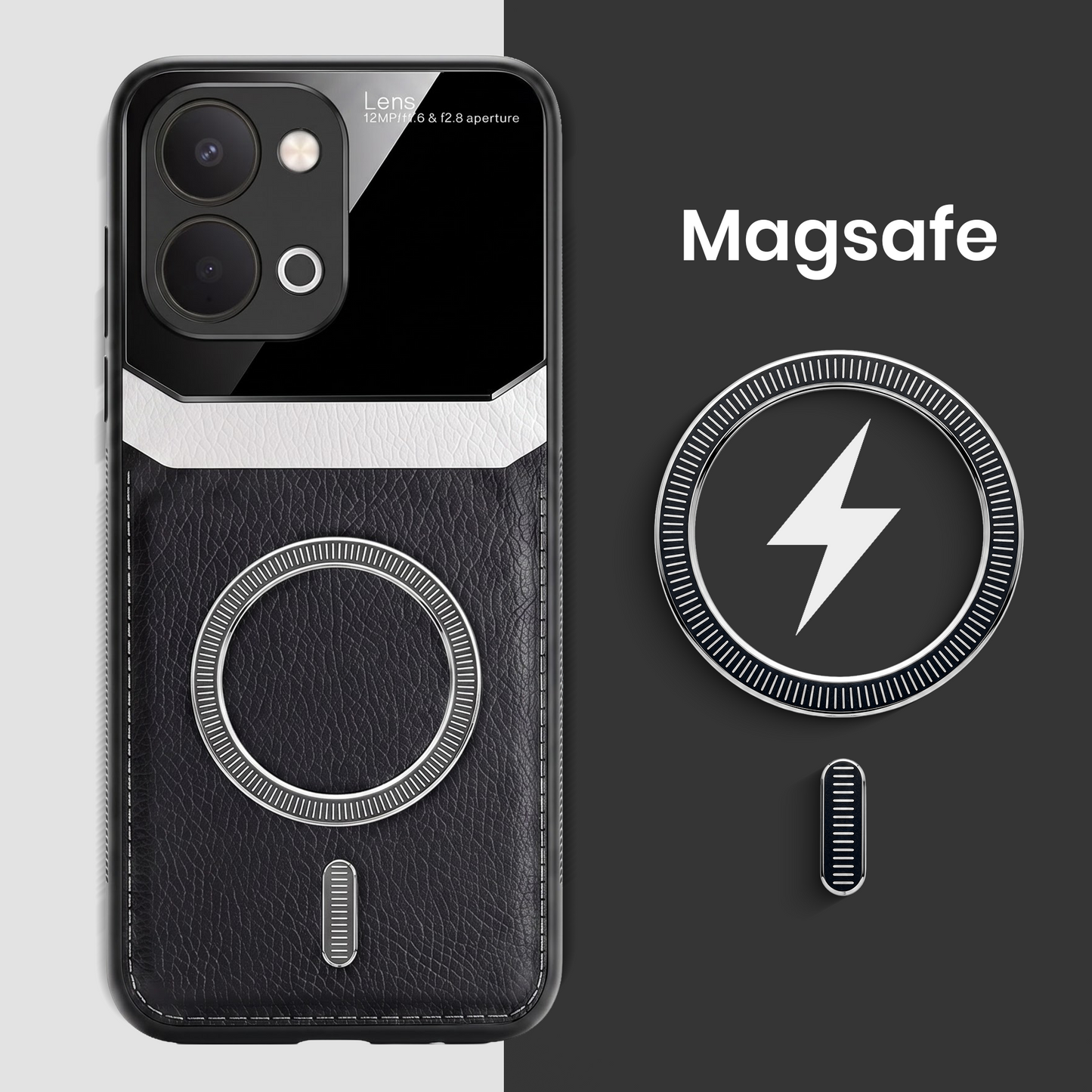 Vivo T5X 5G Premium Magsafe Magnetic Leather Lens Protective Case