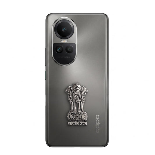 Oppo Reno 10 5G Compatible Satyamev Jayate 3D Metal Emblem Sticker