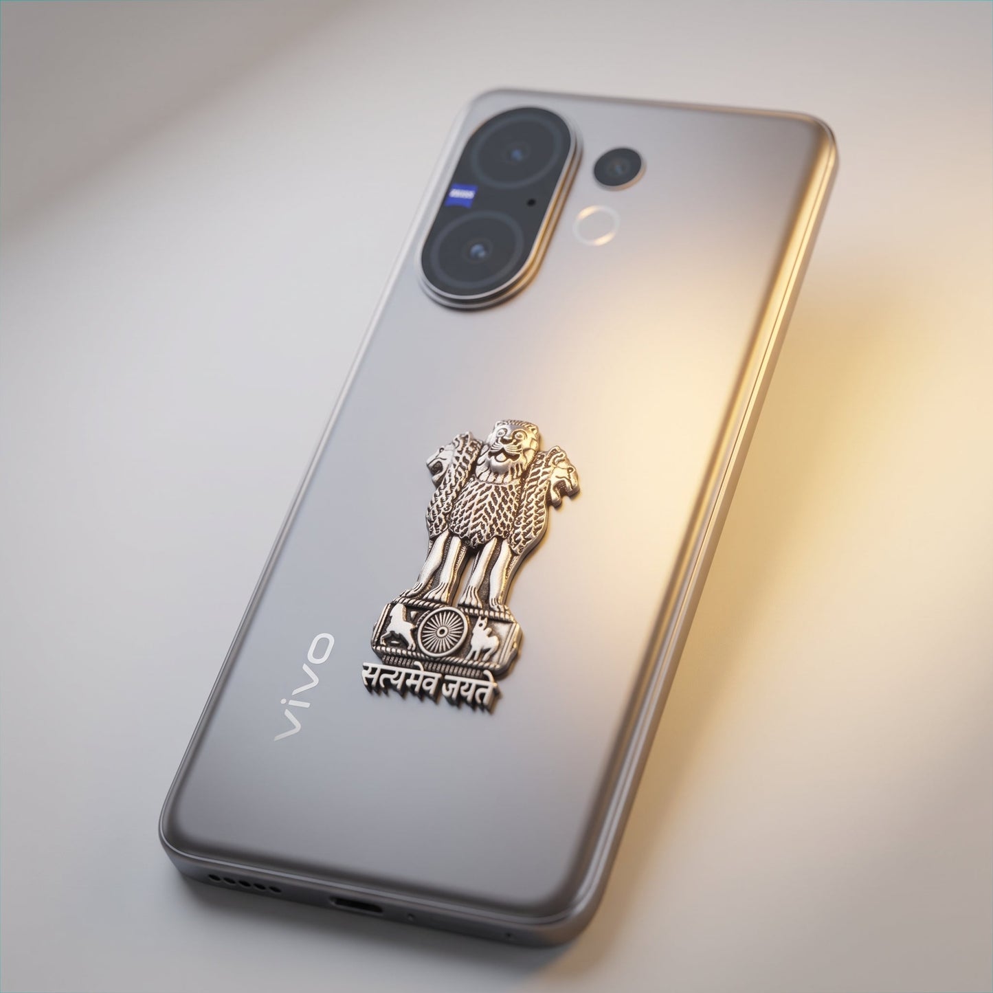 Vivo T4 Pro 5G Compatible Satyamev Jayate 3D Metal Emblem Sticker