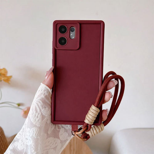 Vivo V60 5G Luxury Silicone Matte Case with Wrist Strap