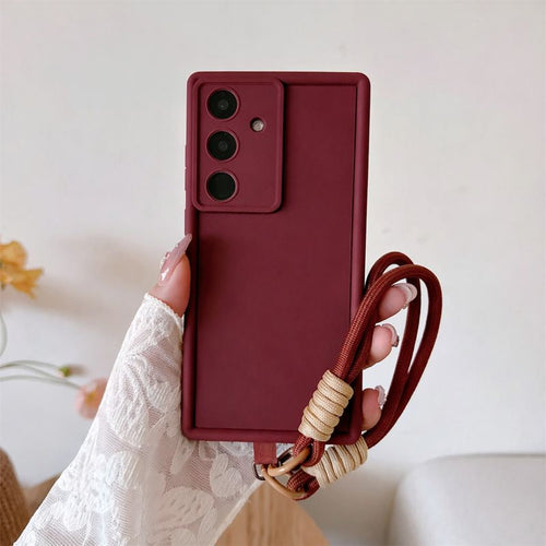 Samsung Galaxy A36 5G Luxury Silicone Matte Case with Wrist Strap