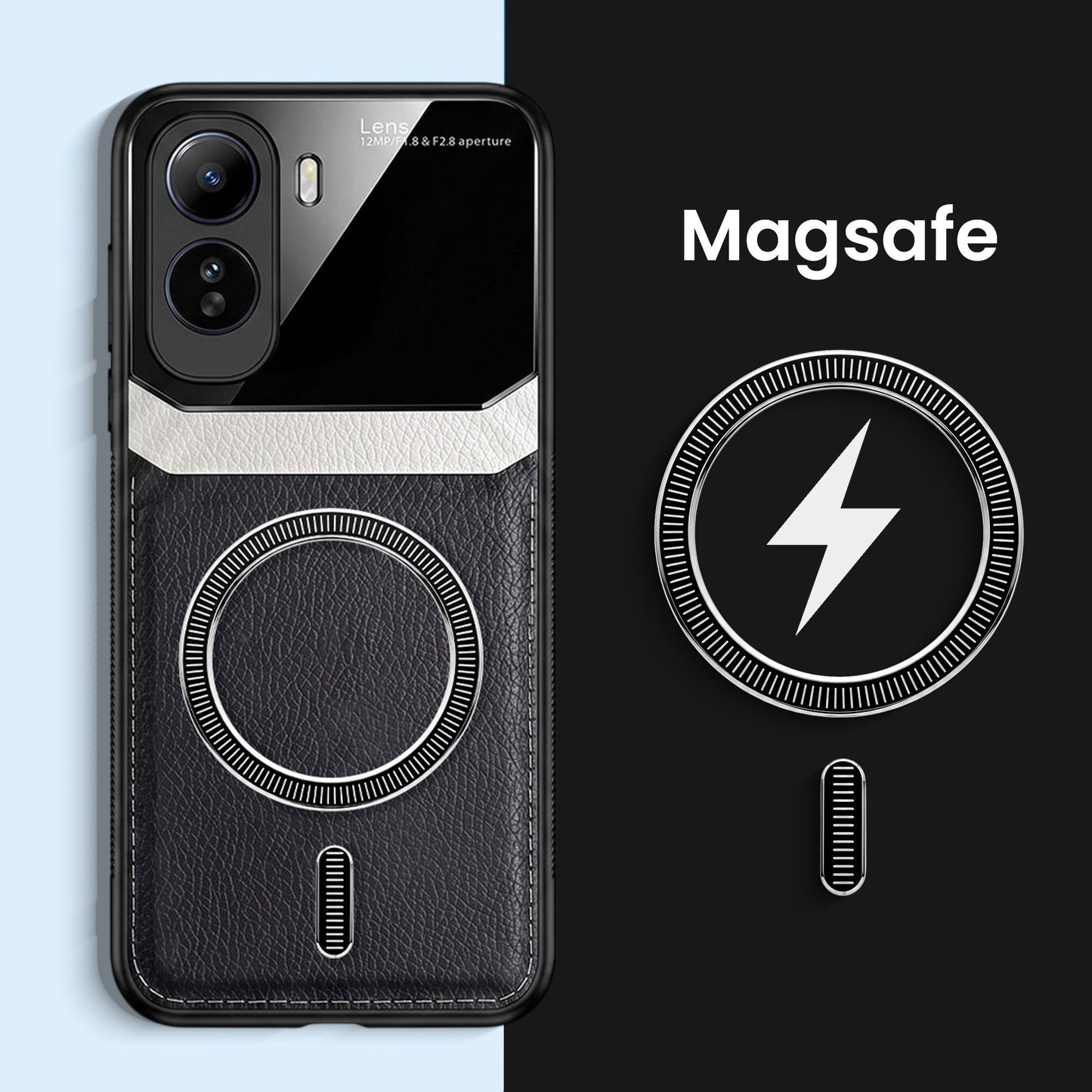 Vivo T5 Pro 5G Premium Magsafe Magnetic Leather Lens Protective Case