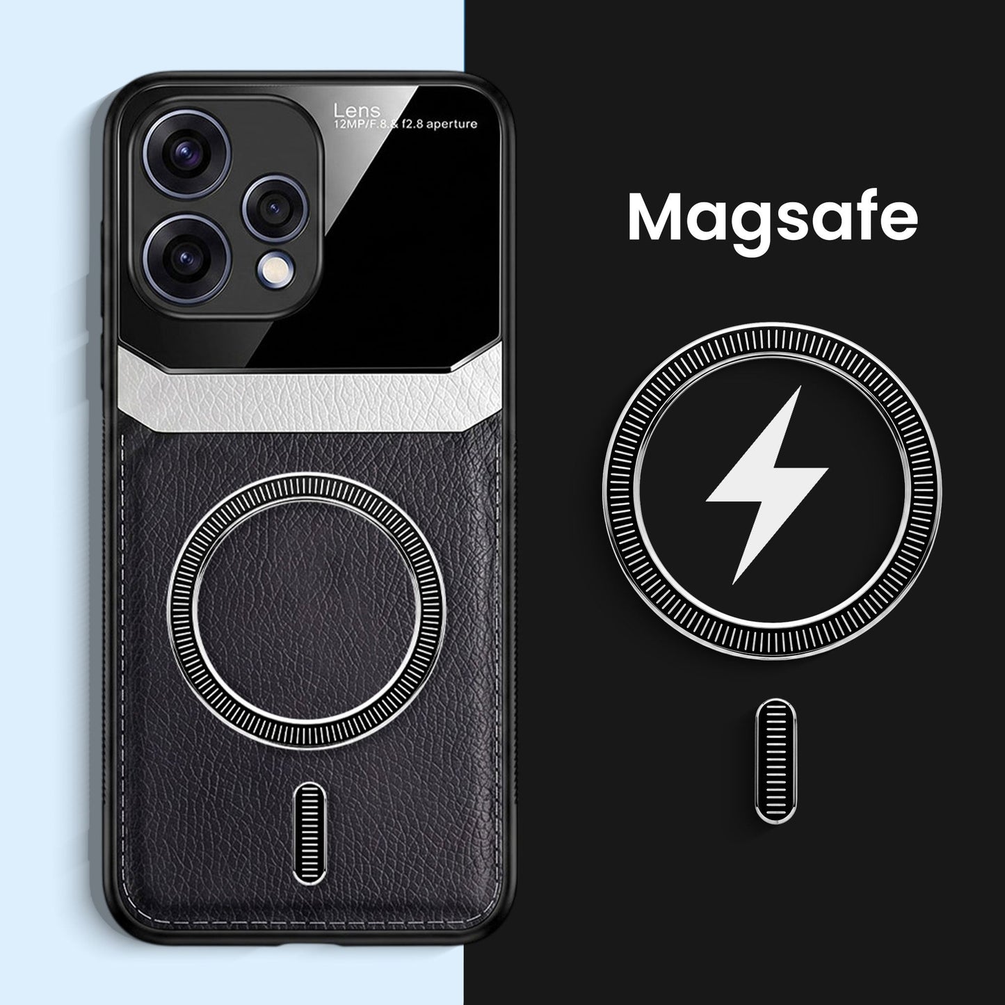 Oppo Reno 15 5G Premium Magsafe Magnetic Leather Lens Protective Case
