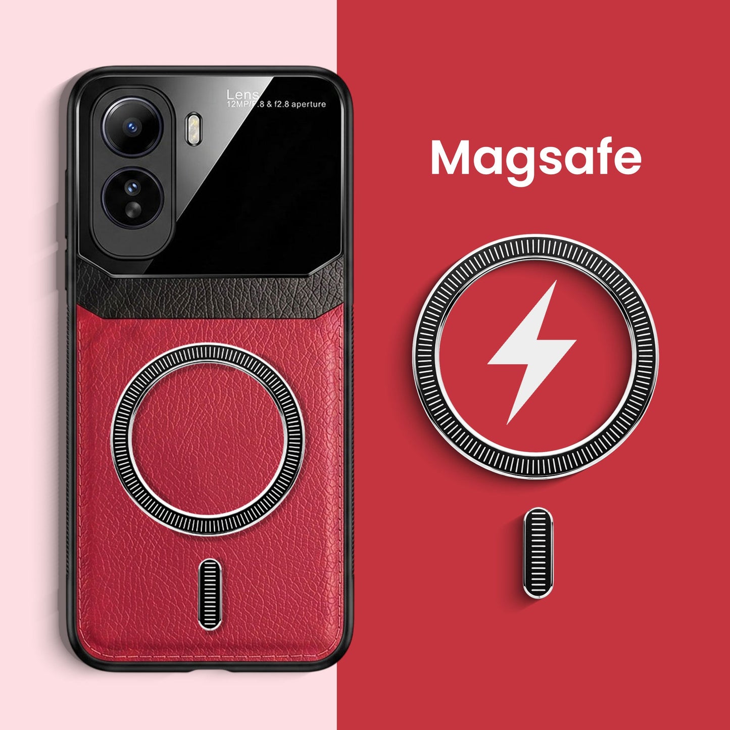 Vivo T5 Pro 5G Premium Magsafe Magnetic Leather Lens Protective Case