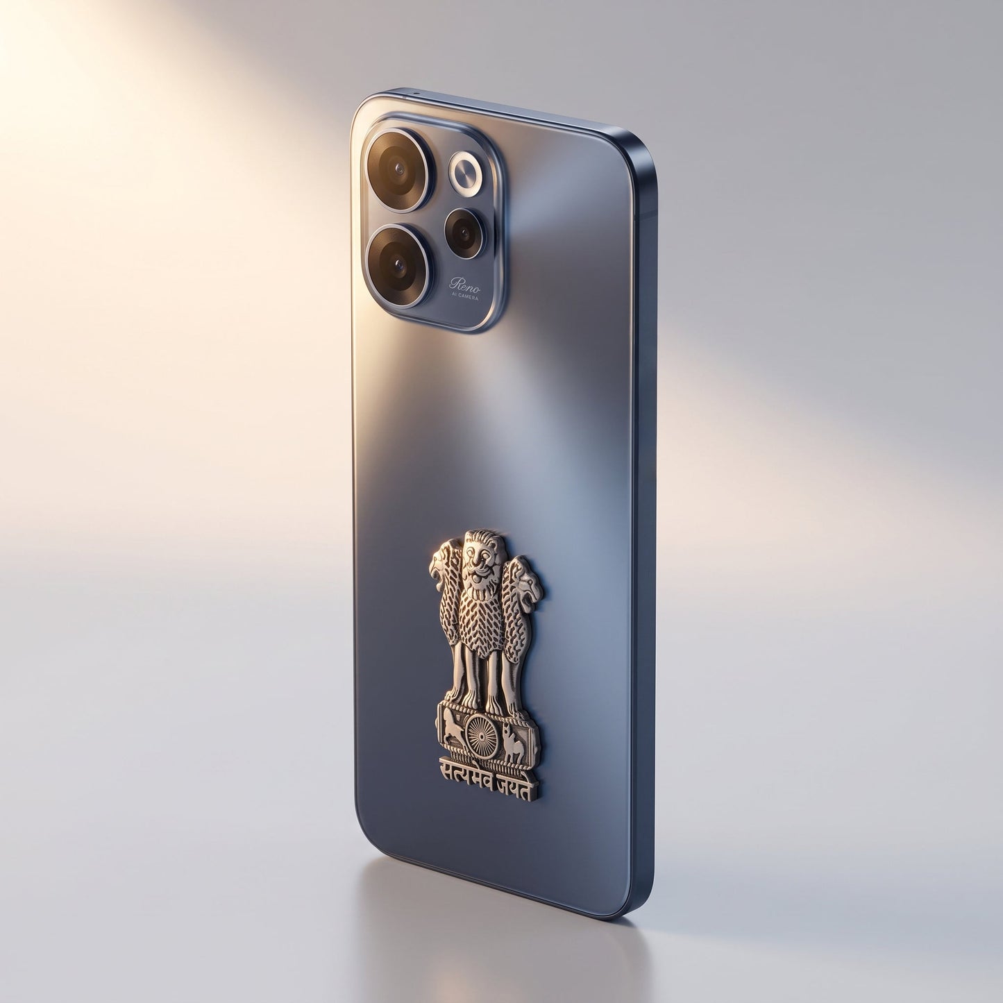 OPPO Reno15c 5G Compatible Satyamev Jayate 3D Metal Emblem Sticker
