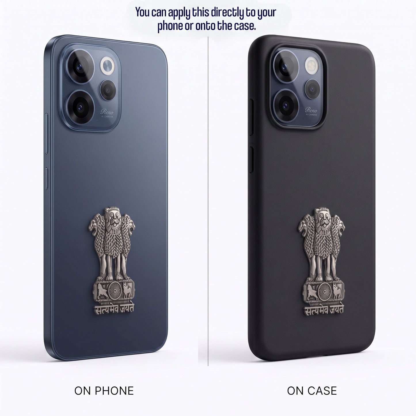 OPPO Reno15c 5G Compatible Satyamev Jayate 3D Metal Emblem Sticker