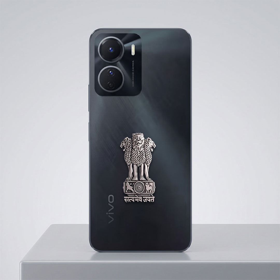 Vivo Y16 5G Compatible Satyamev Jayate 3D Metal Emblem Sticker