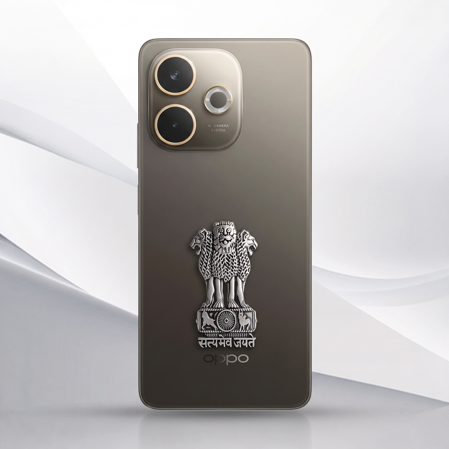 OPPO A5 Pro 5G Compatible Satyamev Jayate 3D Metal Emblem Sticker