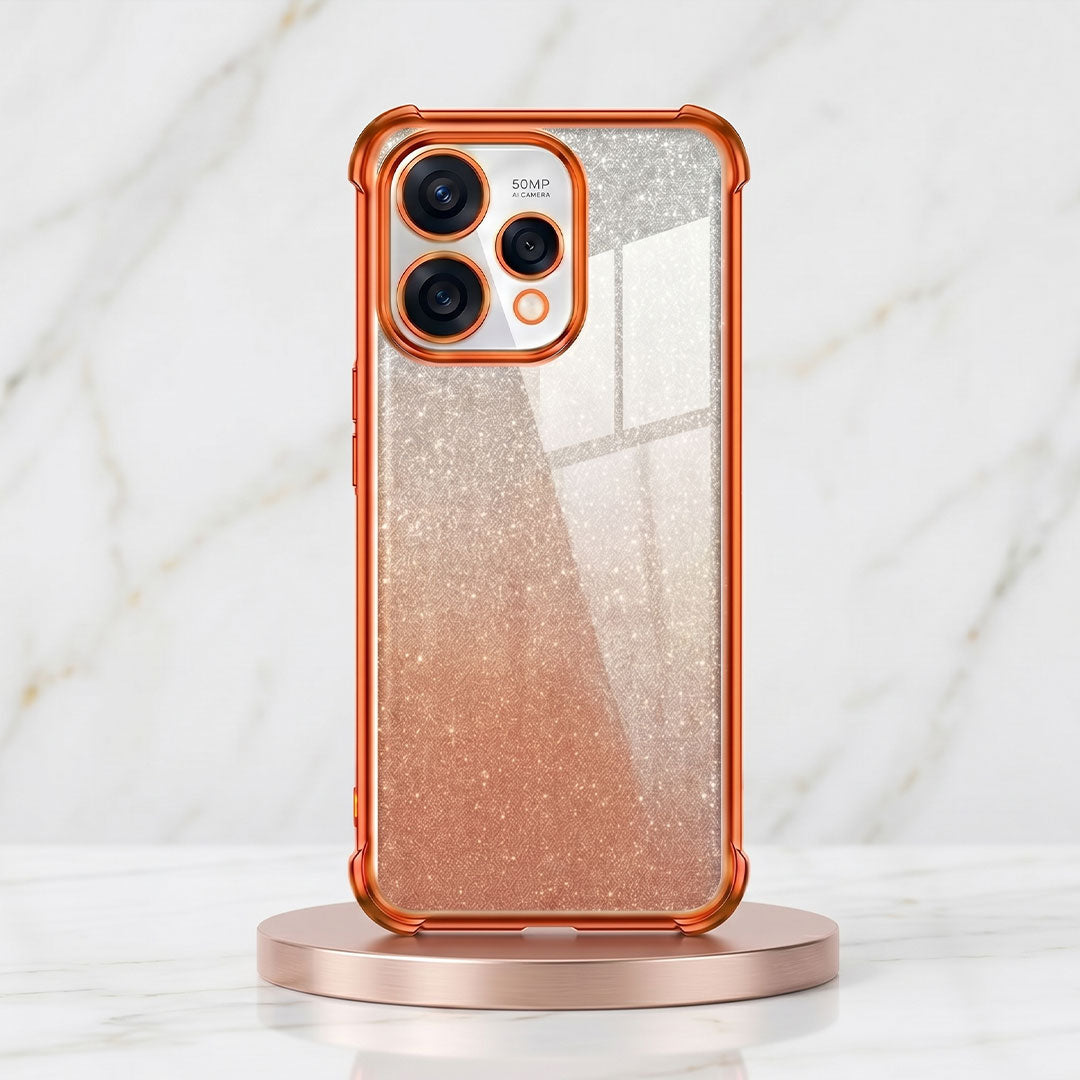Oppo Reno 15 5G Luxury Shockproof Shimmer Airbag Cosmic Orange Case