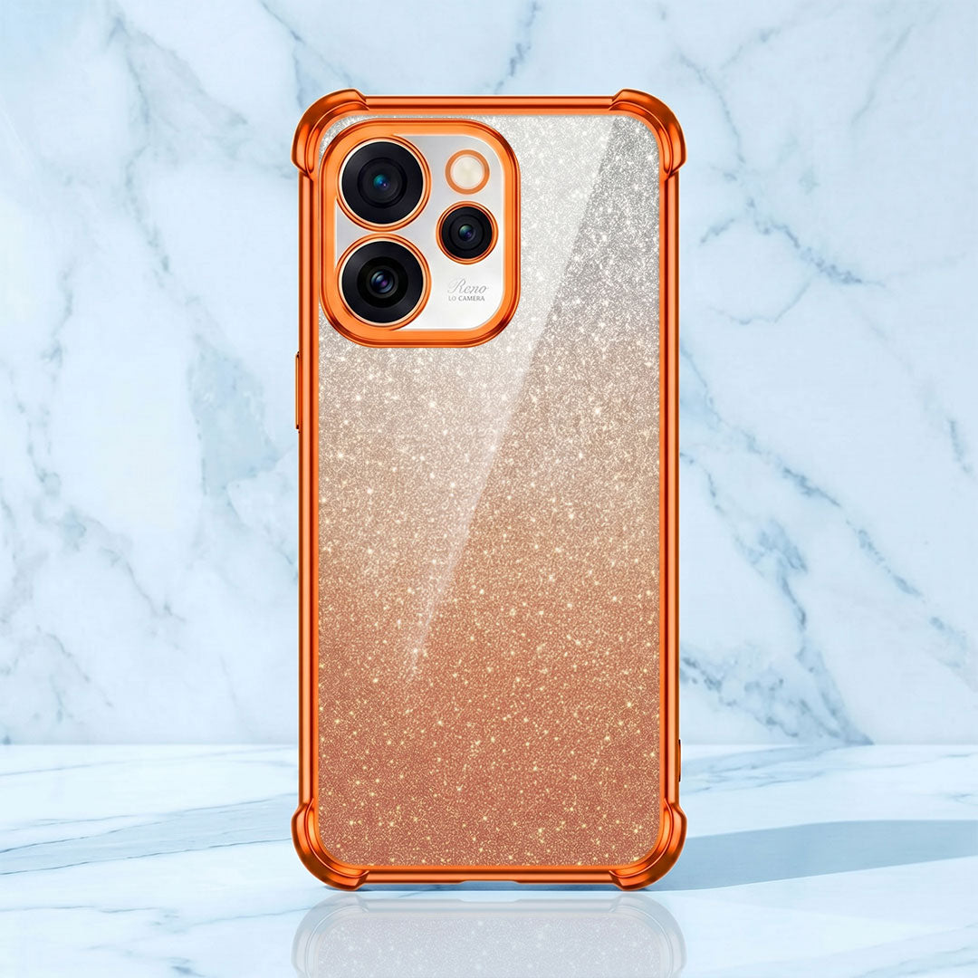 Oppo Reno 15 Pro Mini 5G Luxury Shockproof Shimmer Airbag Cosmic Orange Case
