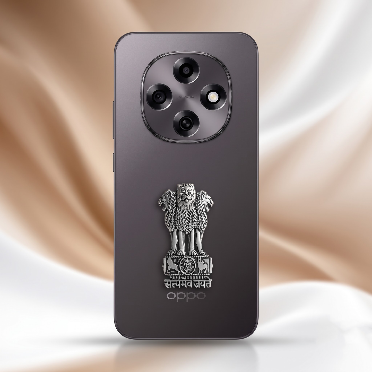 Oppo F31 Pro 5G Compatible Satyamev Jayate 3D Metal Emblem Sticker
