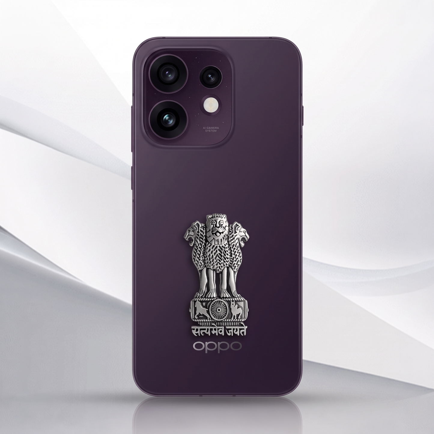 Oppo Reno 16 5G Compatible Satyamev Jayate 3D Metal Emblem Sticker