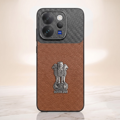 Vivo V70 5G Satyamev Jayate Carbon Fiber Leather Hybrid Phone Case