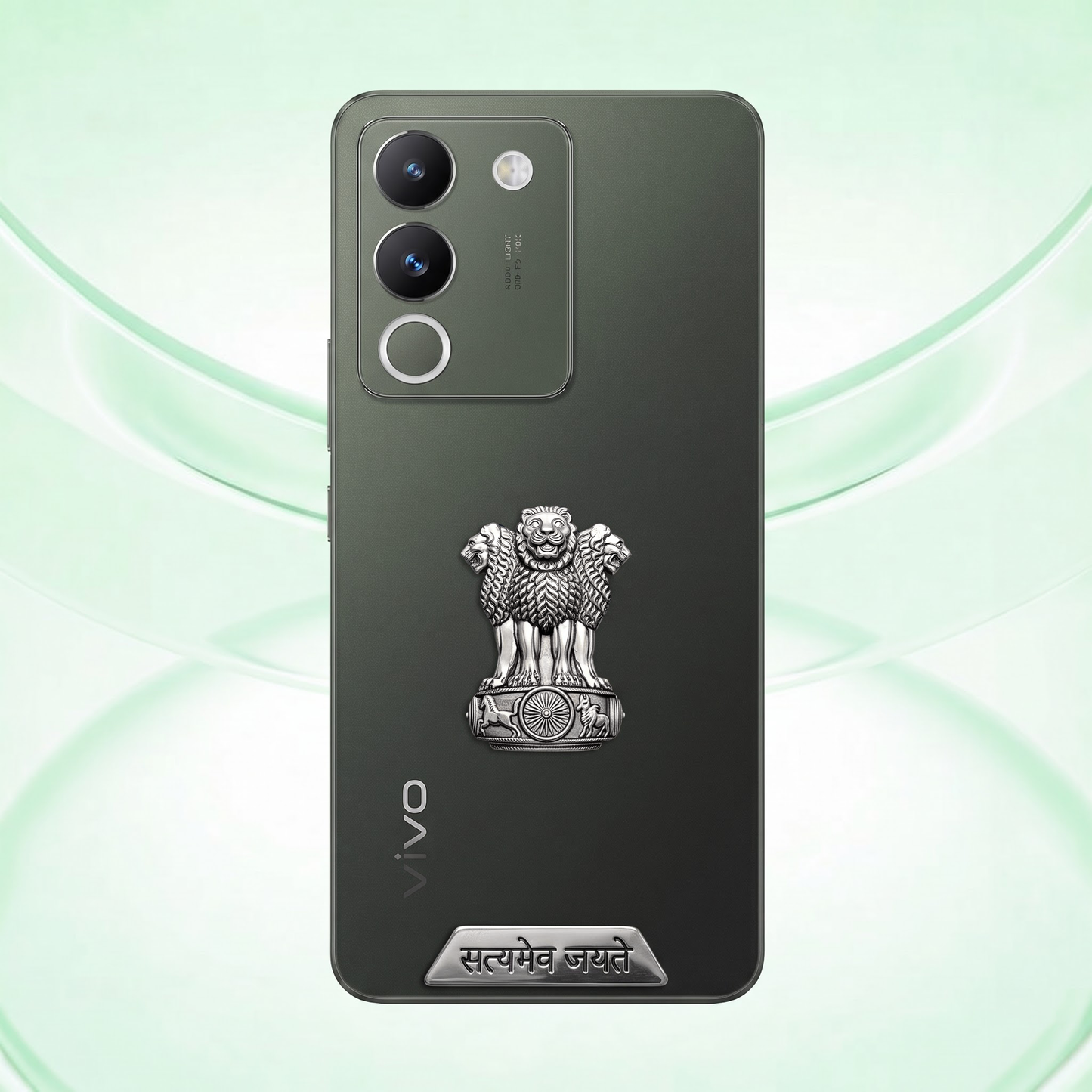 Vivo Y200 5G Compatible Satyamev Jayate 3D Metal Emblem Sticker