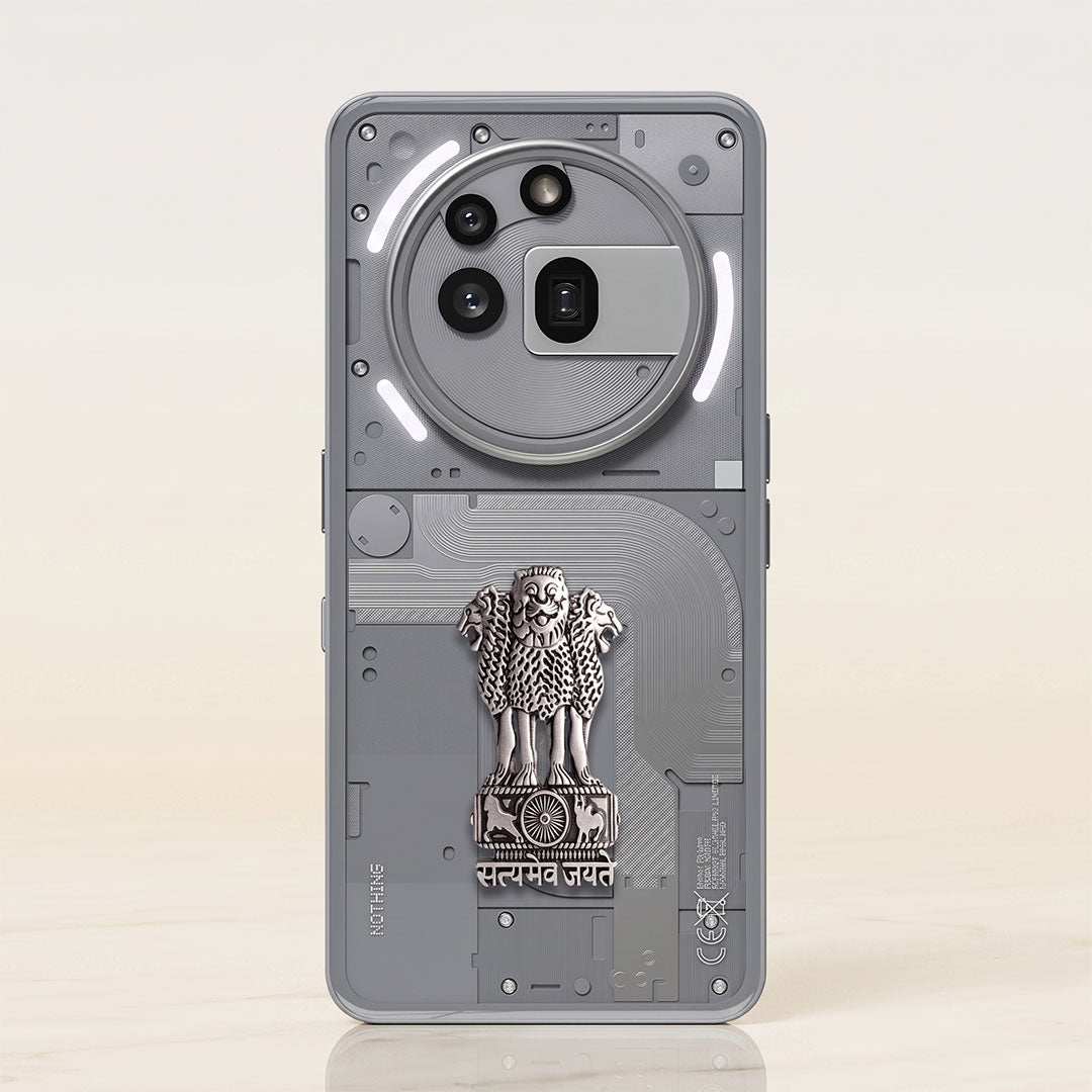 Nothing Phone 3A Pro 5G Compatible Satyamev Jayate 3D Metal Emblem Sticker
