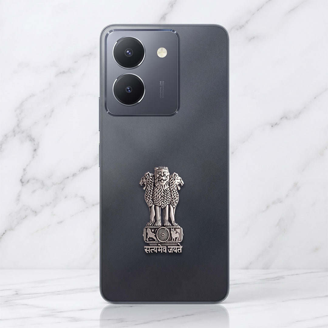 Vivo Y36 5G Compatible Satyamev Jayate 3D Metal Emblem Sticker