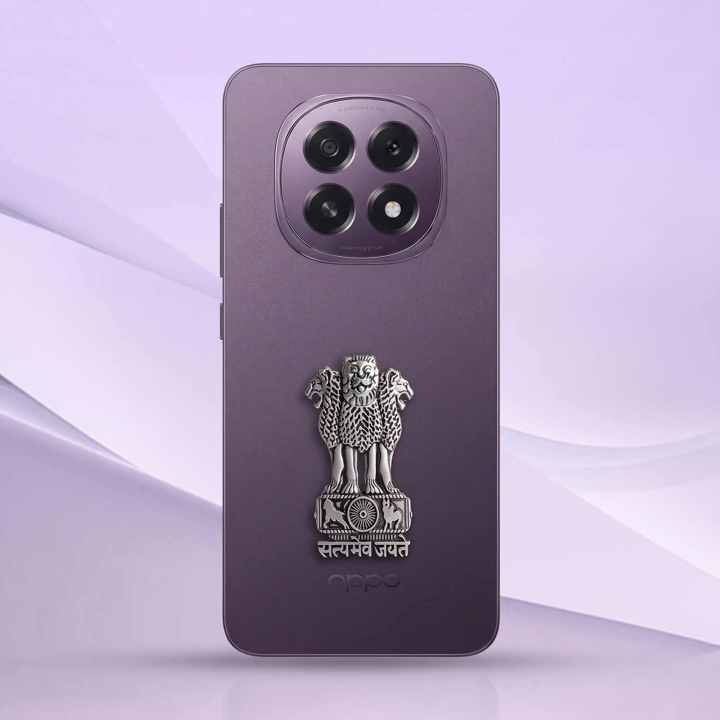 Oppo F29 5G Compatible Satyamev Jayate 3D Metal Emblem Sticker