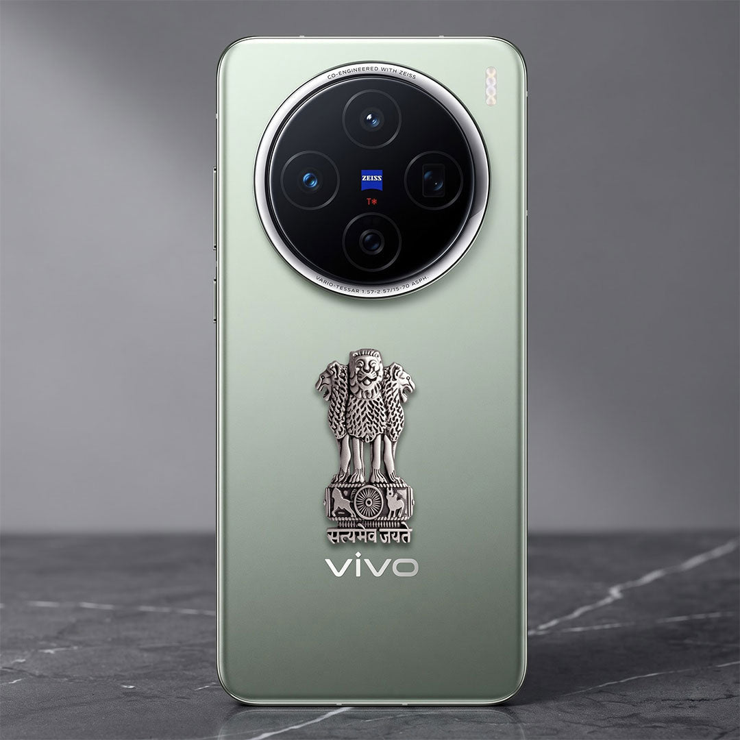 Vivo X100 5G Compatible Satyamev Jayate 3D Metal Emblem Sticker